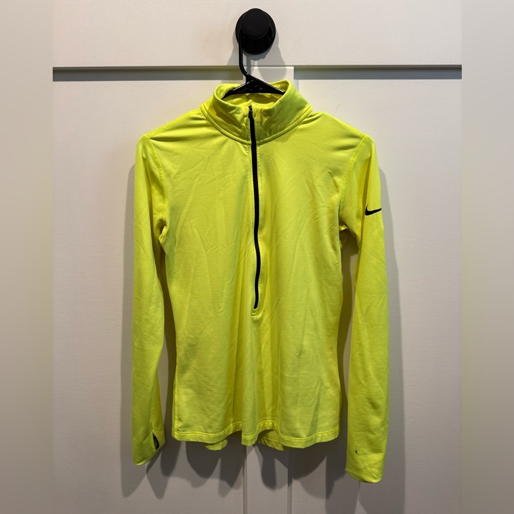 Nike Pro Dri-FIT Neon Yellow Half-Zip Top